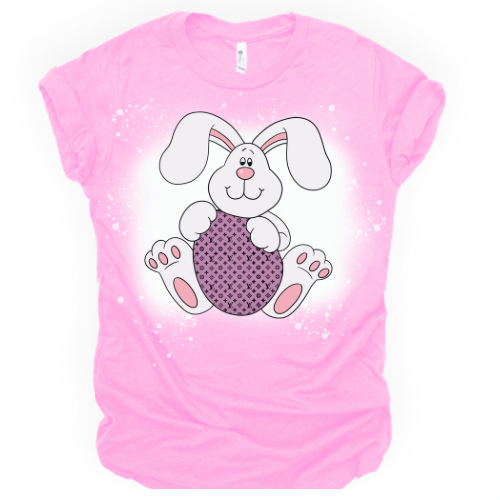 Pink destressed Easter bunny Lv monogram T-shirt – Sweetandsassytrends